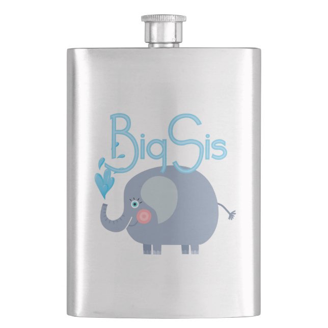 Elephant Big Sis Hip Flask (Front)