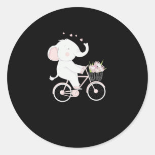 Elephant Biking Bike Cyclist Bicycle Race Gift Classic Round Sticker