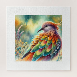 Elephant Bird 160724AREF254 - Watercolor Jigsaw Puzzle