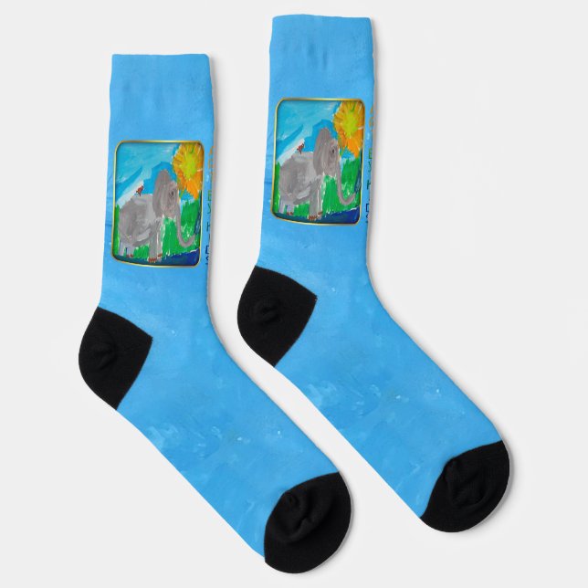Elephant & Bird Crew Socks (Right)