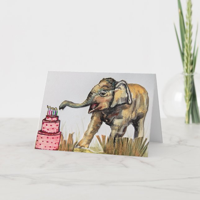 Elephant Birthday card (Front)
