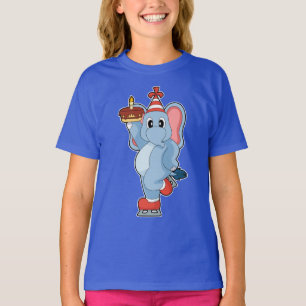 Elephant Birthday Ice skating T-Shirt