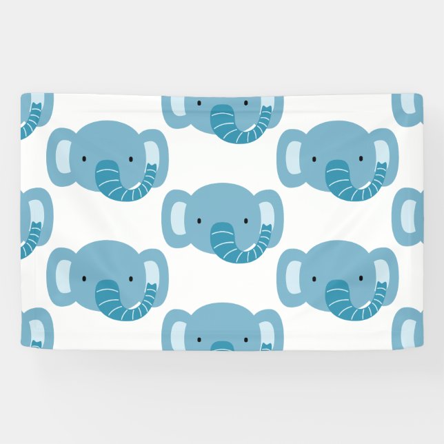 Elephant Birthday Kids Art Banner (Horizontal)