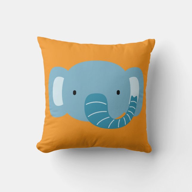 Elephant Birthday Kids Art Cushion (Front)
