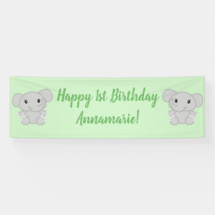 Elephant Birthday Party Banner