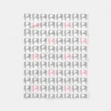 Elephant Blanket - Grey and Pink