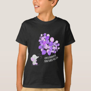 Elephant Blowing Up Lloons Overdose Awareness T-Shirt