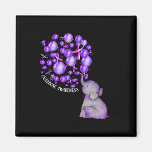 Elephant Blowing Up Purple Balloons Overdose Aware Magnet