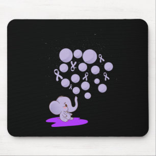 Elephant Blowing Up Purple Balloons Overdose Aware Mouse Pad