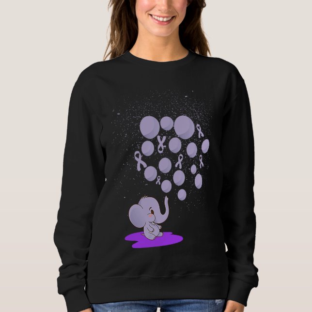 Elephant Blowing Up Purple Balloons Overdose Aware Sweatshirt (Front)