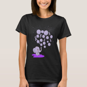 Elephant Blowing Up Purple Balloons Overdose Aware T-Shirt