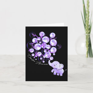 Elephant Blowing Up Purple Lloons Overdose Awarene Card