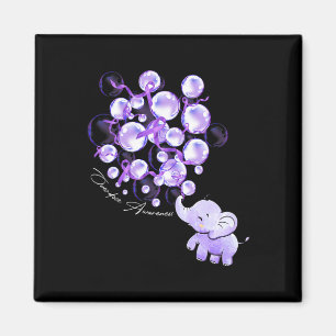 Elephant Blowing Up Purple Lloons Overdose Awarene Magnet