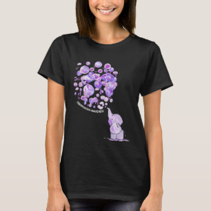 Elephant Blowing Upp Purplee Balloons Fibromyalgia T-Shirt