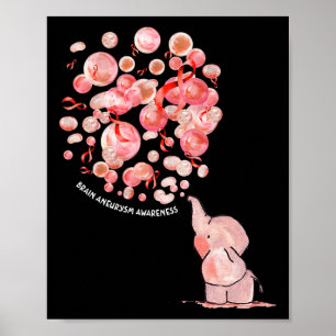 Elephant Blows Up Burgundy Bylloons Brain Aneurysm Poster