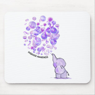 Elephant Blows Up Purple Bylloons Overdose Awarene Mouse Pad
