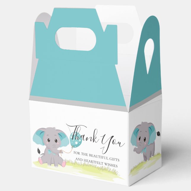 Elephant Blue Balloon  Favour Box (Opened)