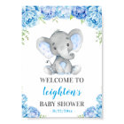 Elephant Blue Boy Baby Shower Sprinkle Welcome
