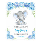 Elephant Blue Boy Baby Shower Sprinkle Welcome