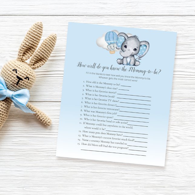 Elephant Blue Do You Know Mum-2-Be Baby Game (Creator Uploaded)