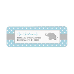 Elephant Blue Grey Polka Dot Boy Baby Shower