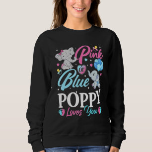 Elephant Blue Pink Poppy Loves You Pregnancy Revea Sweatshirt