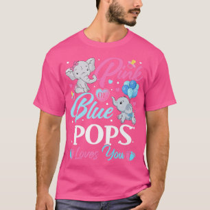 Elephant Blue Pink POPS Loves You Pregnancy Reveal T-Shirt