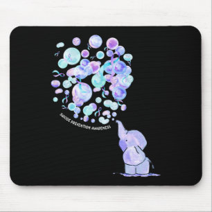 Elephant Blue Purple Balloons Suicide Prevention A Mouse Pad