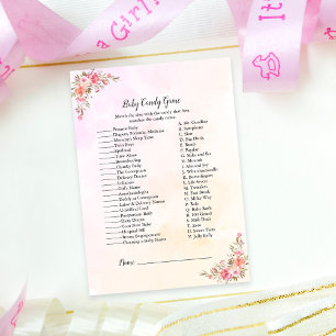 Elephant Boho Chic Baby Shower Candy Game Invitation