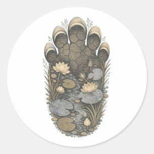 Elephant Botanical Footprint Nature Sticker