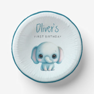 Elephant boy 1st birthday  paper plate