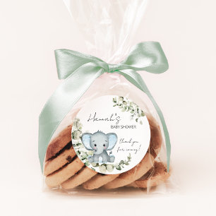 Elephant Boy Baby Shower Favour Classic Round Sticker