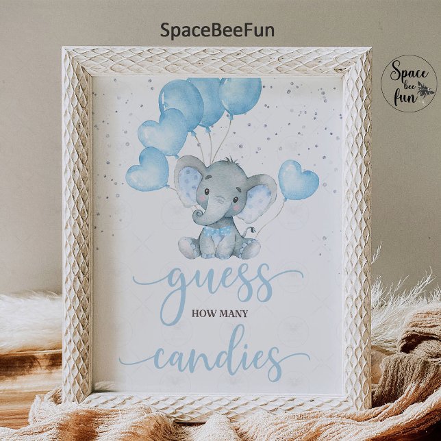 Elephant Boy Baby Shower Safari Elephant Poster  (elephant invitation,elephant baby shower sign,elephant boy baby shower,theme elephant,safari animals)