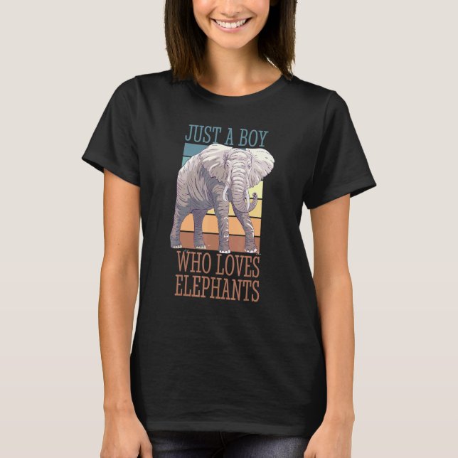 Elephant Boy Love Spirit Animal Retro T-Shirt (Front)