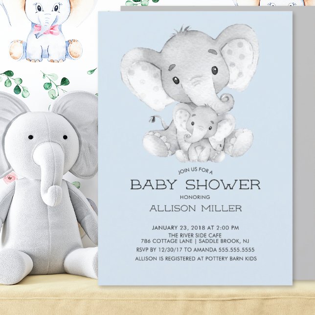 Elephant Boys baby Shower Invitation (Creator Uploaded)