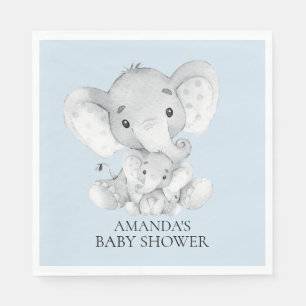Elephant Boys Baby Shower Paper Napkins
