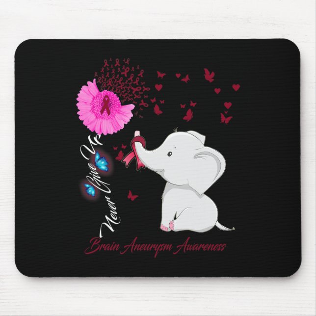 Elephant Brain Aneurysm Awareness - Brain Aneurysm Mouse Pad (Front)