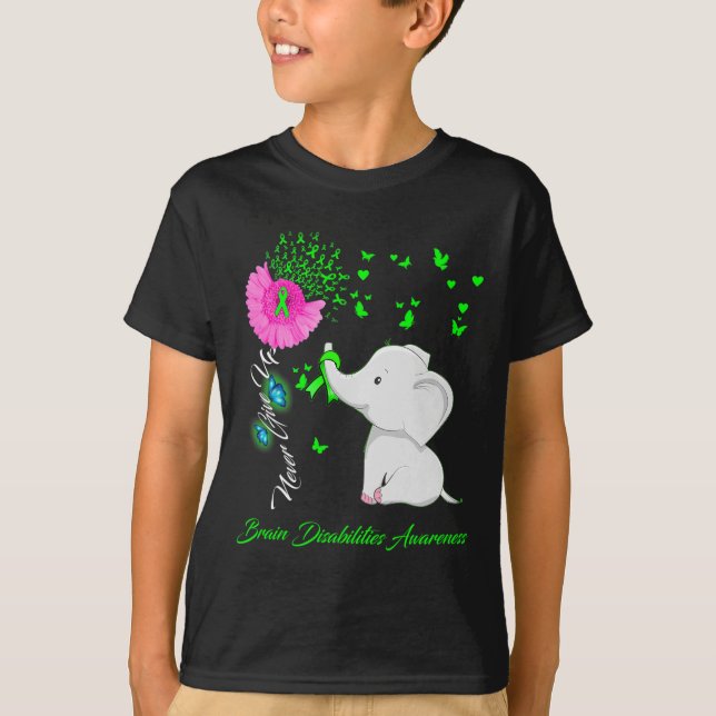 Elephant Brain Disabilities Awareness  T-Shirt (Front)