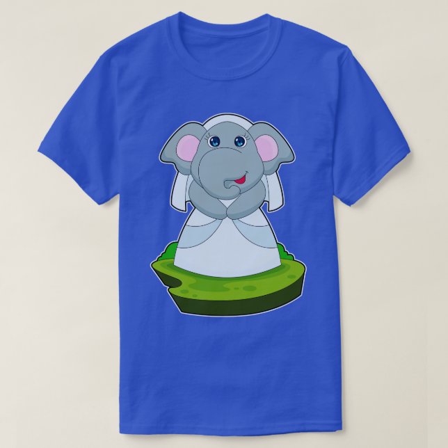 Elephant Bride Veil Wedding T-Shirt (Design Front)