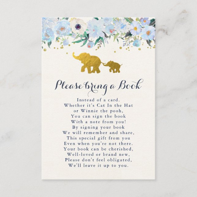 Elephant Bring A Book Card (Front)