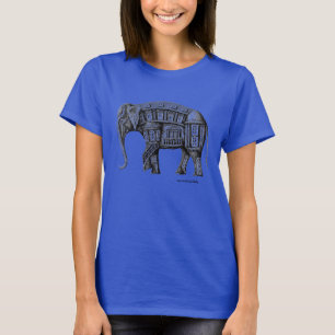 Elephant Building pen ink drawing T-Shirt