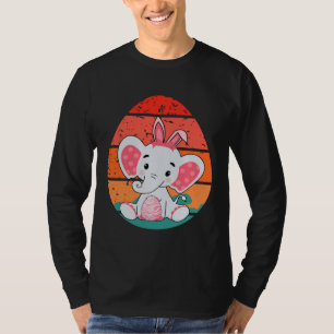 Elephant Bunny Happy Easter Eggs Retro Men Women K T-Shirt