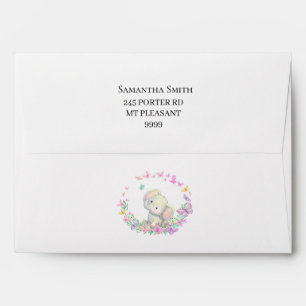 Elephant Butterflies Baby Shower Envelope