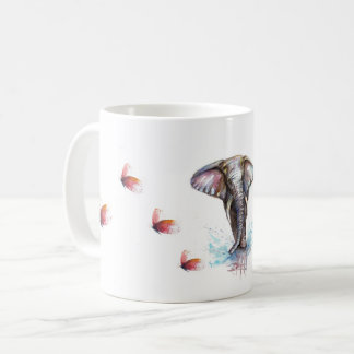 Elephant Butterflies Fantasy Coffee Mug