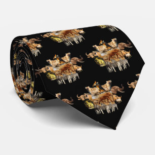 Elephant Calf and Mom Wildlife Frame Neck Tie