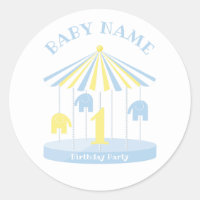 Elephant Carousel Blue First