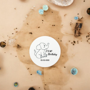 Elephant Cartoon Classic Round Sticker