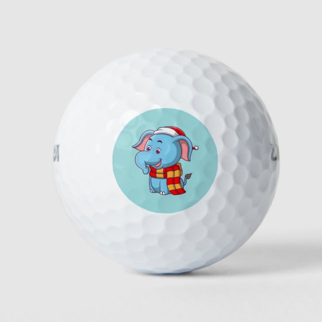 Elephant Cartoon Design Golf Balls (Front)