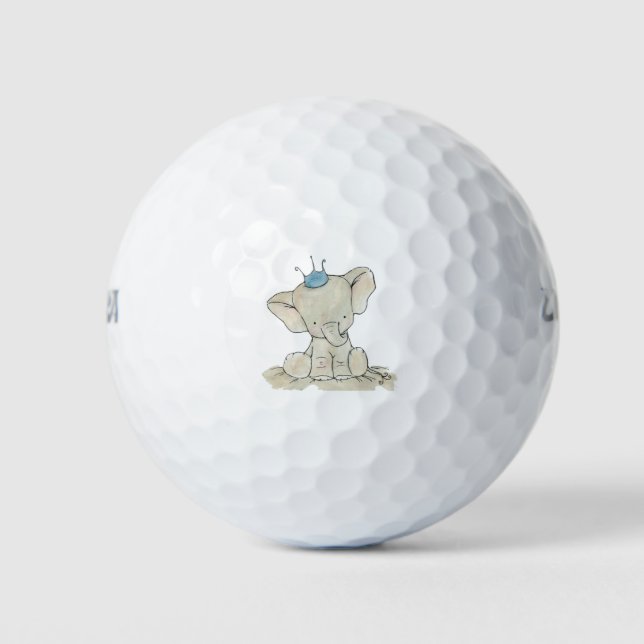 Elephant Cartoon Design Golf Balls (Front)