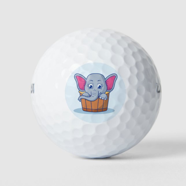 Elephant Cartoon Design Golf Balls (Front)